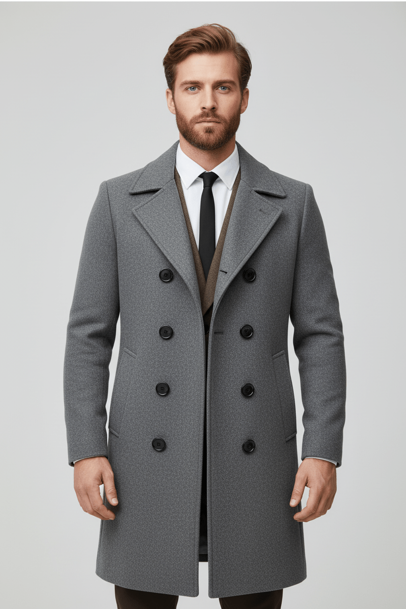 Greyson Dept. | Kael – Men’s Wool Double-Breasted Trench Coat with Tailored Fit