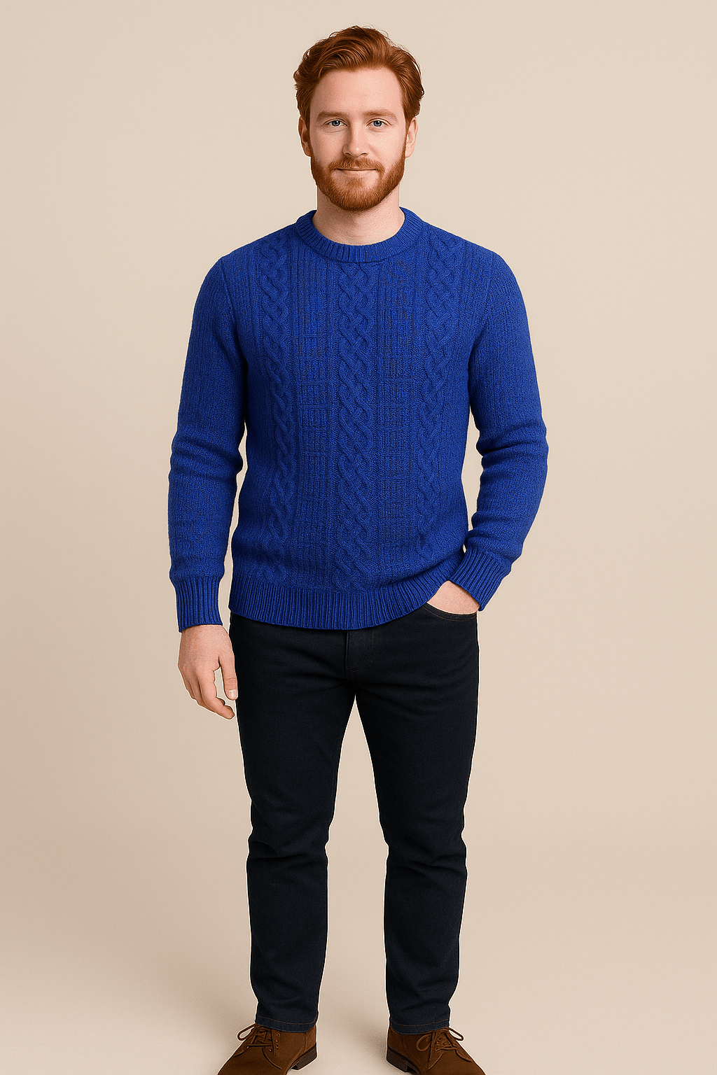 Greyson Dept. | Kian – Men’s Wool Blend Cable-Knit Crew Neck Sweater