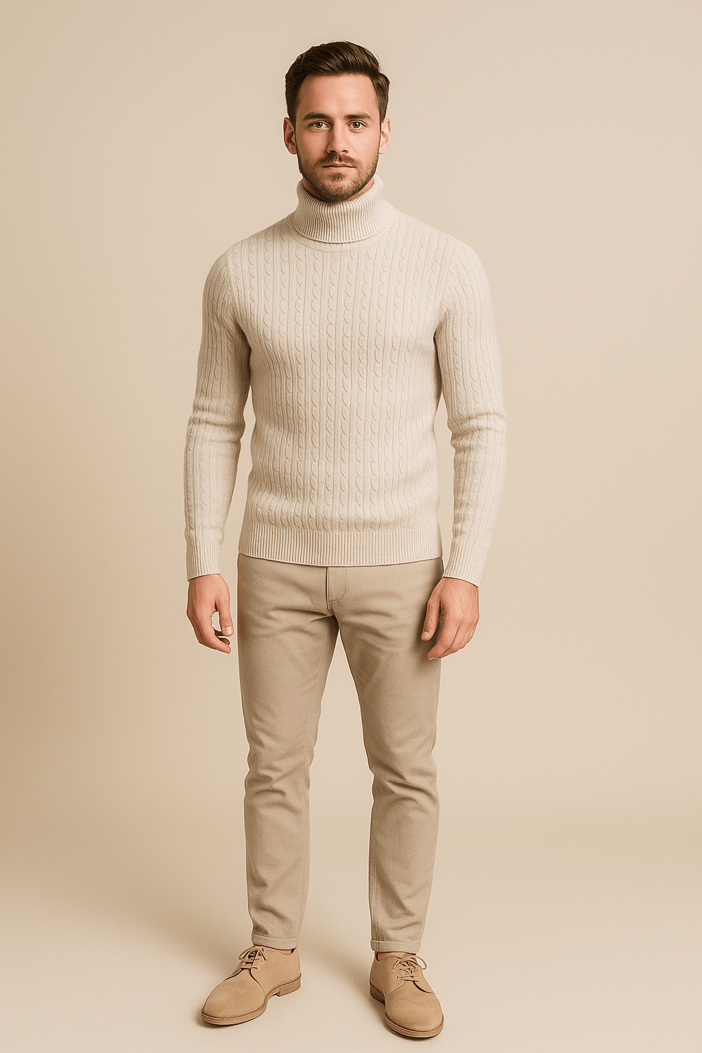Greyson Dept. | Lasse – Men’s Slim Fit Wool Turtleneck Sweater with Cable Knit Pattern