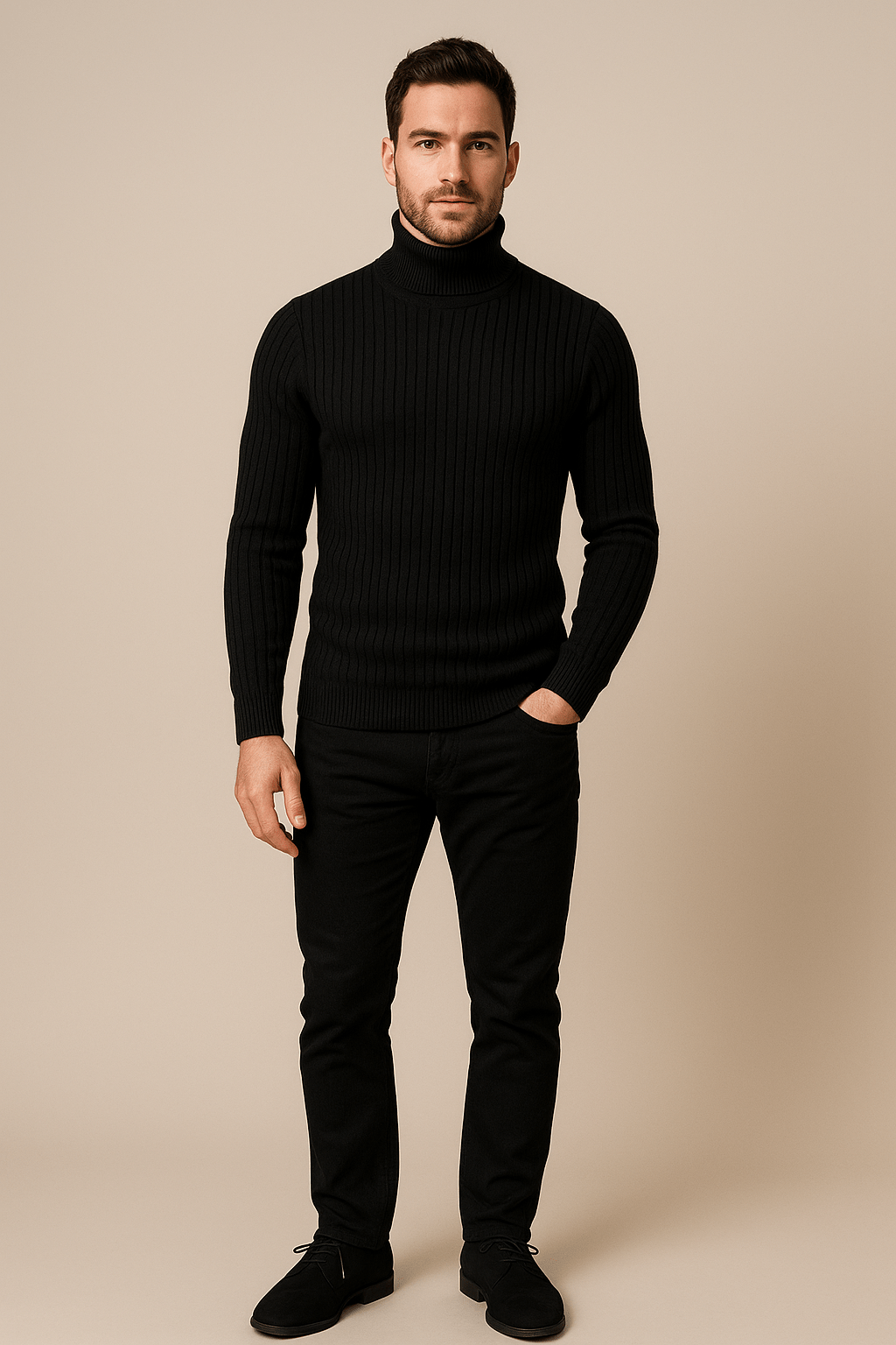 Greyson Dept. | Lasse – Men’s Slim Fit Wool Turtleneck Sweater with Cable Knit Pattern